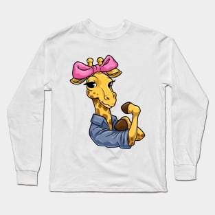 Giraffe with Ribbon Long Sleeve T-Shirt